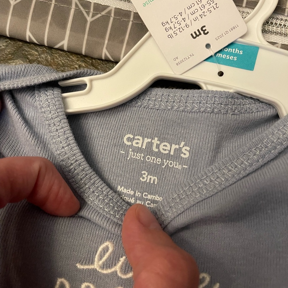 Carter's Soft Blue Baby Bodysuit